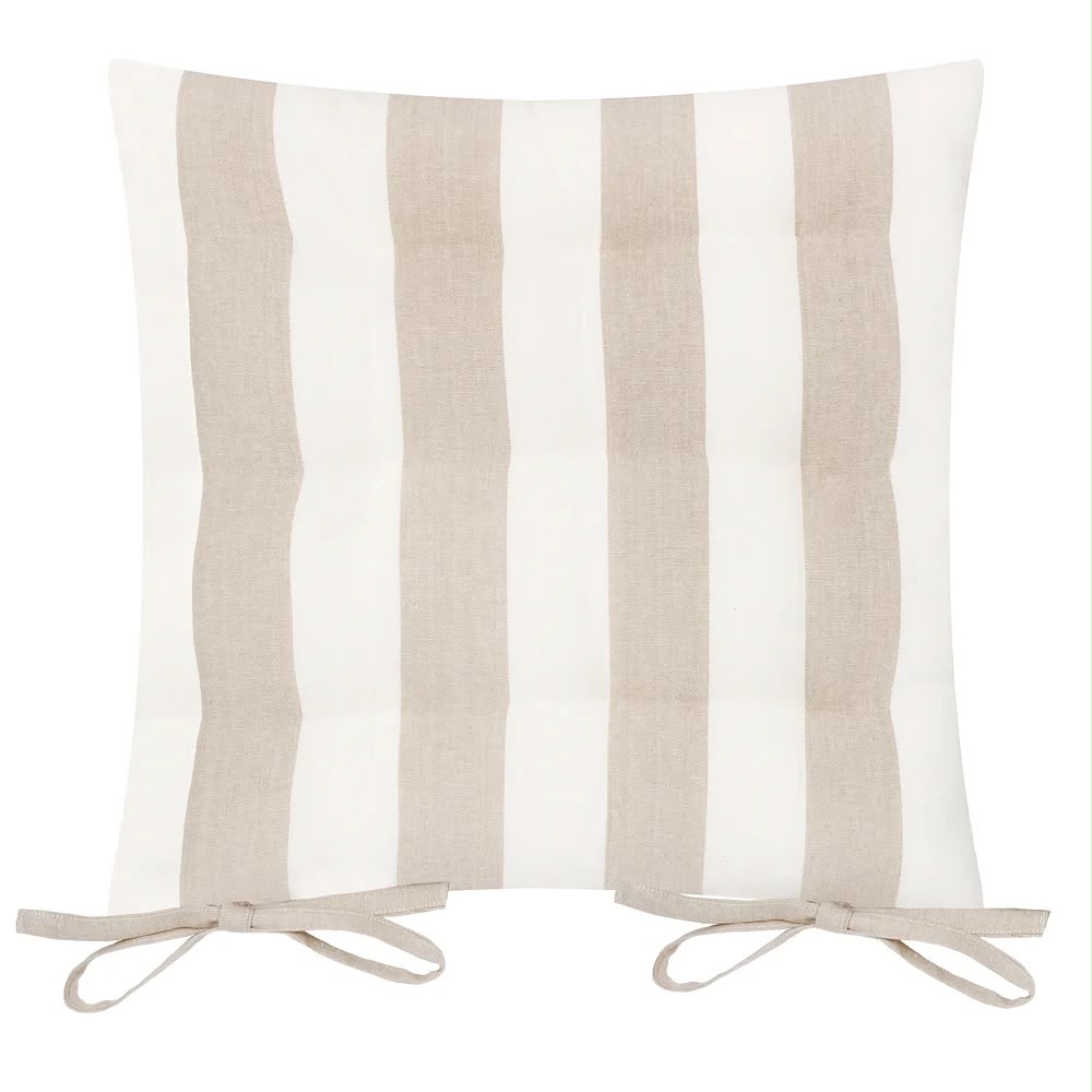 Pair of quality stripe cotton tie on seat pads