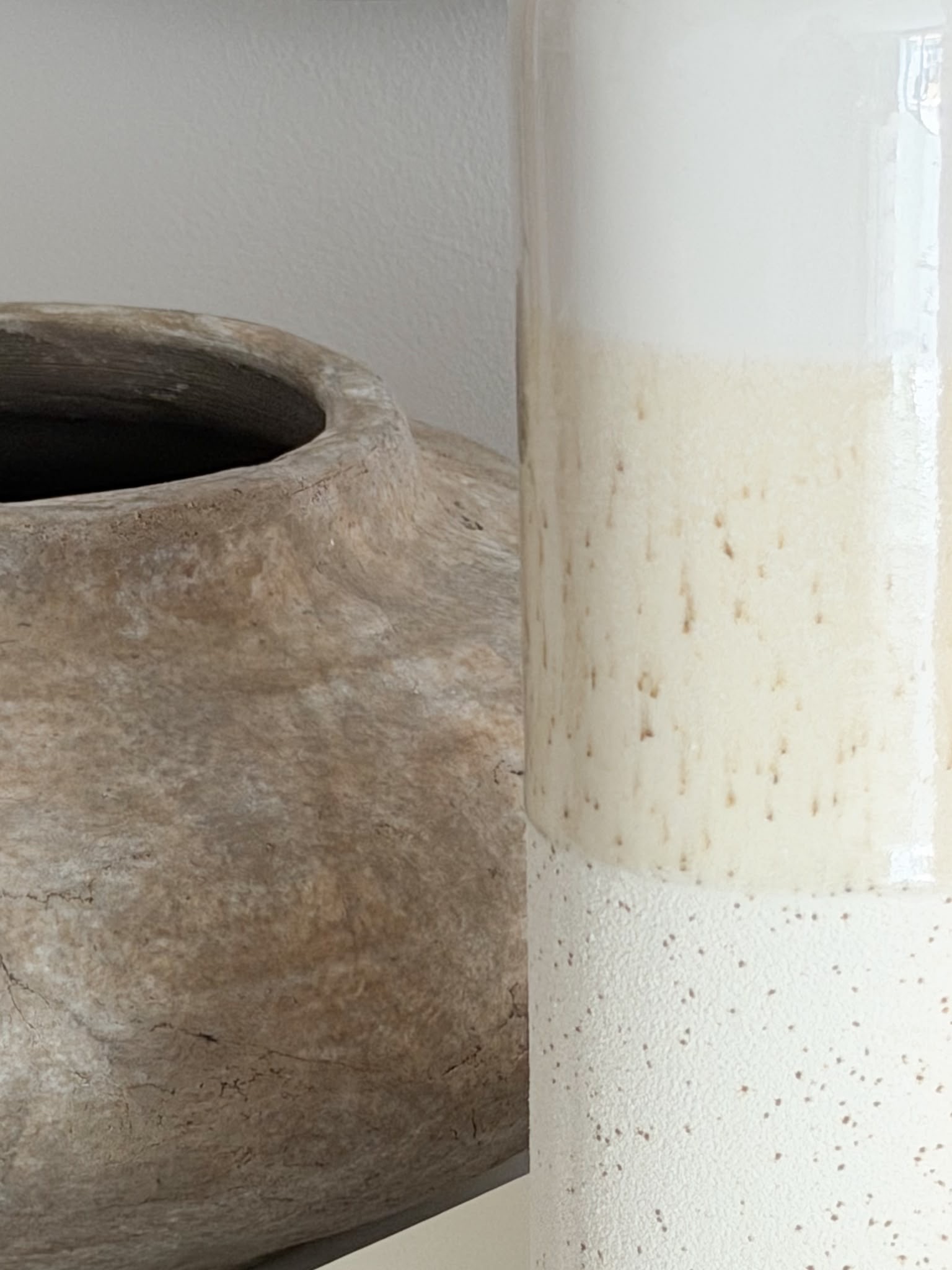 Tall three tone ceramic vase