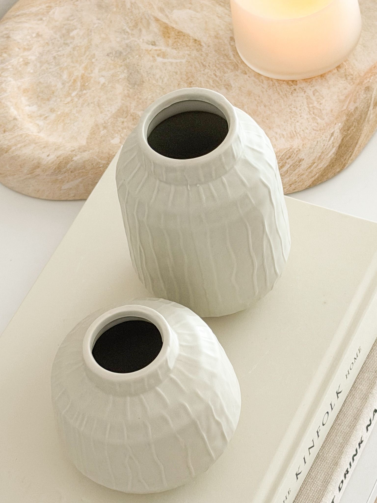 Ceramic pistachio glazed vase