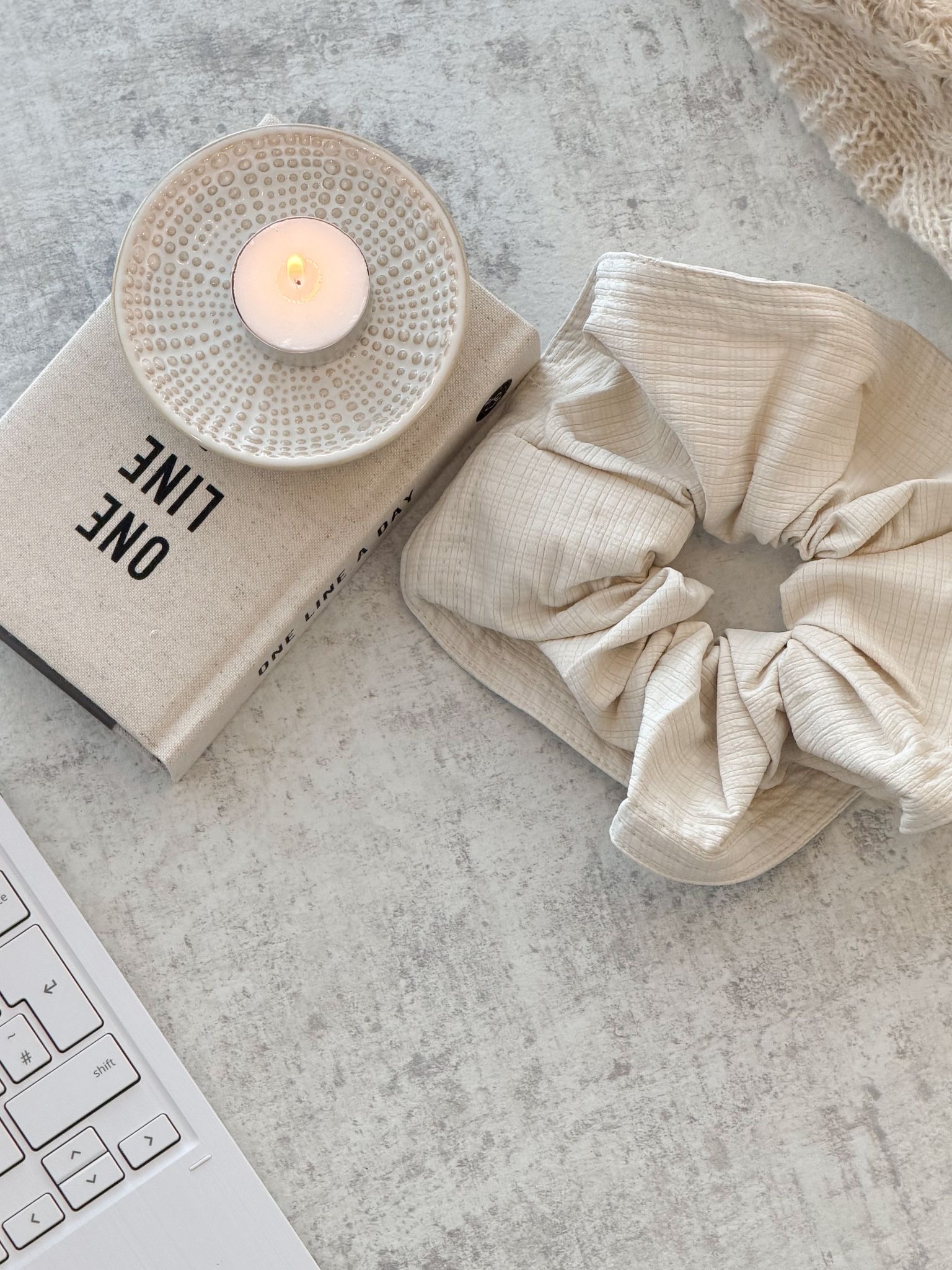 Oversized large scrunchie in cream