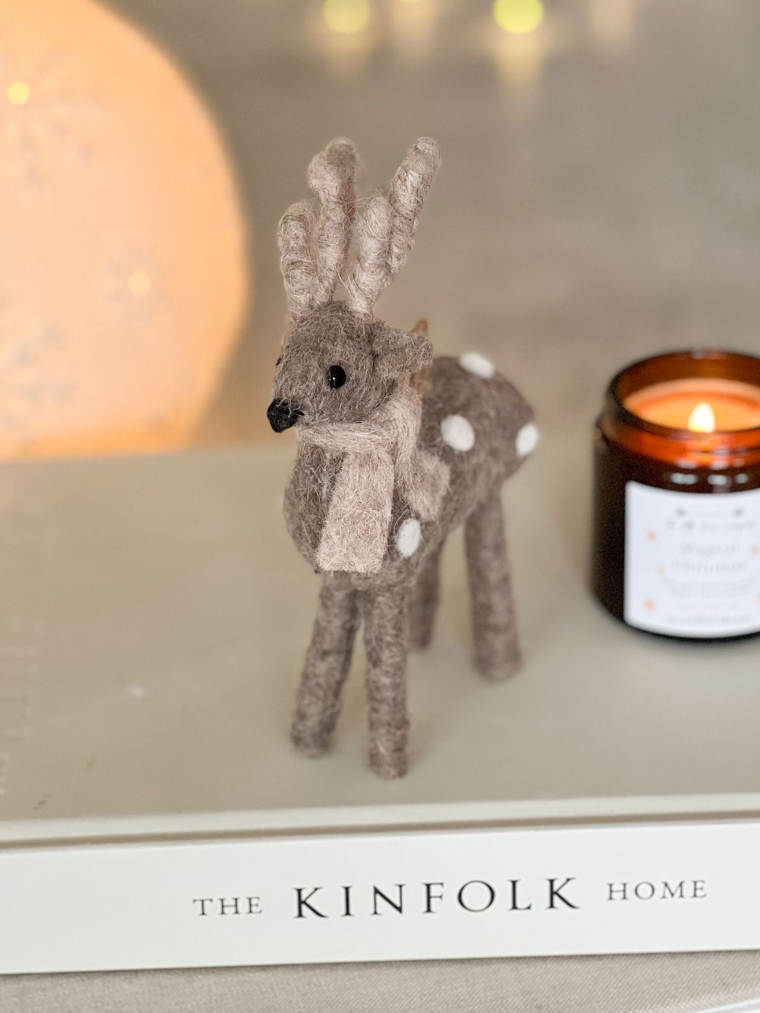 Adorable felt hanging reindeer with scarf
