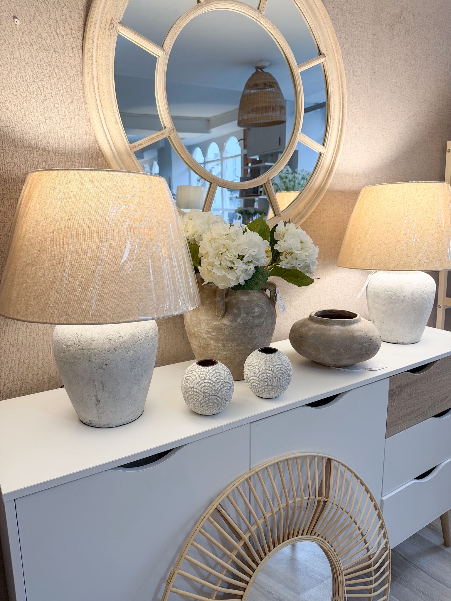 Darcy Antique White Table Lamp With Linen Shade