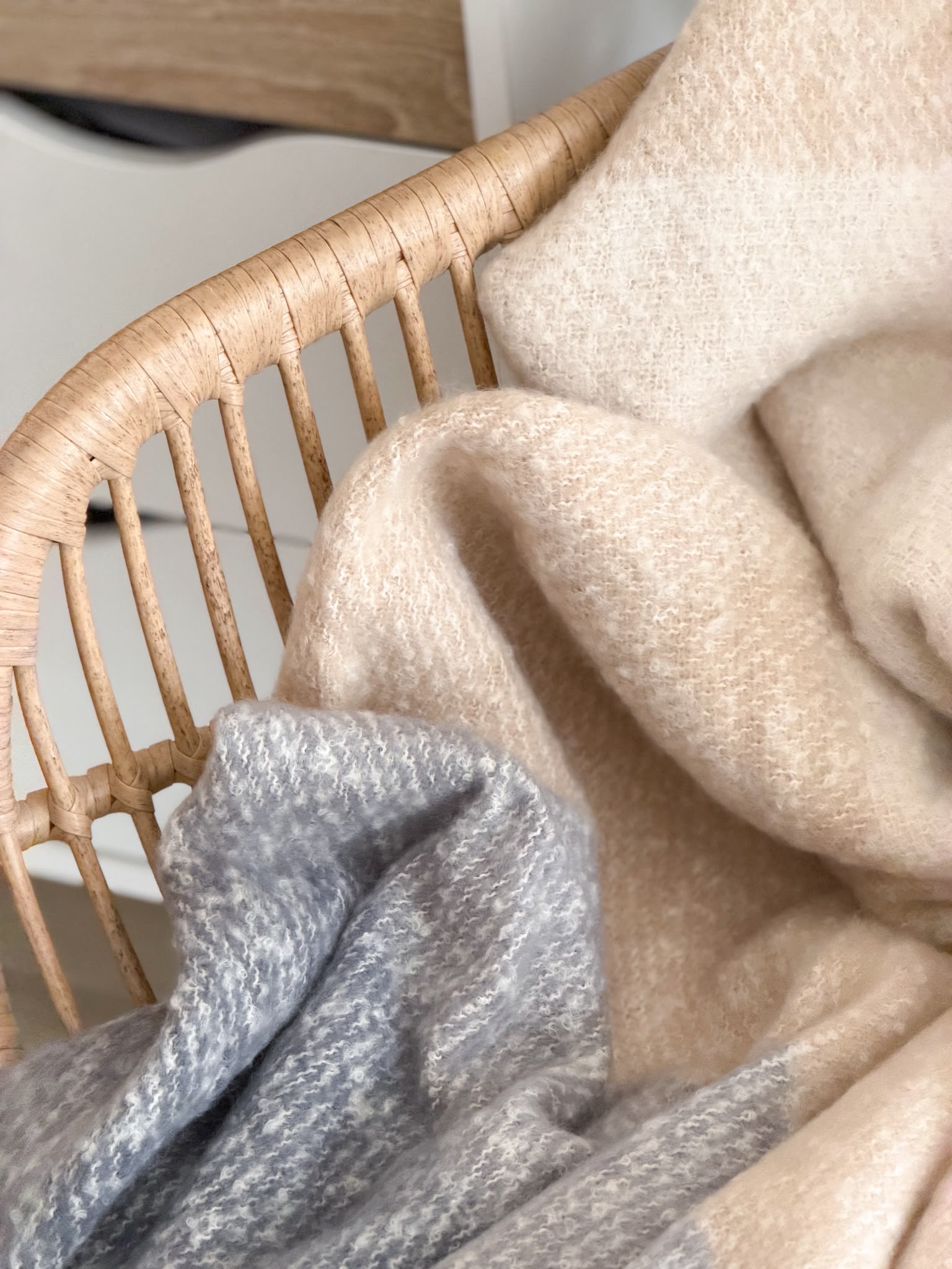 Coastal stripe throw with tassels