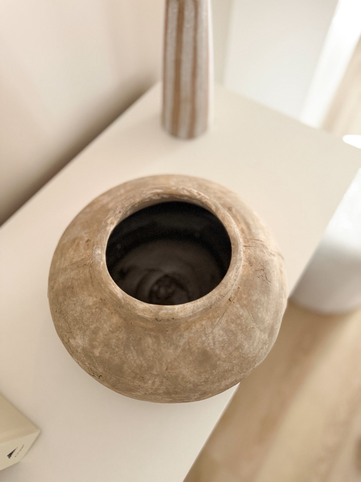 Rustic ceramic statement vase