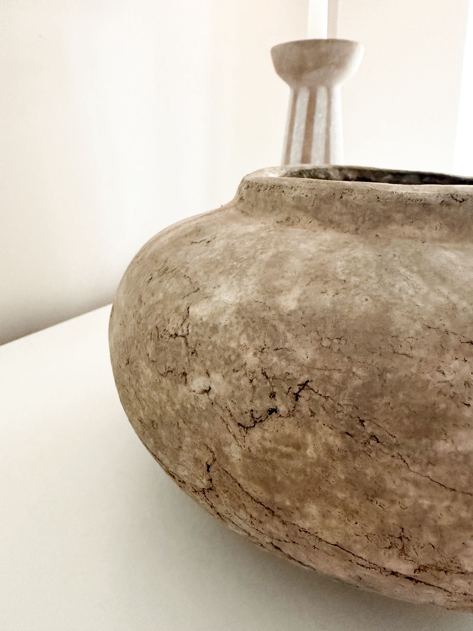 Rustic ceramic statement vase