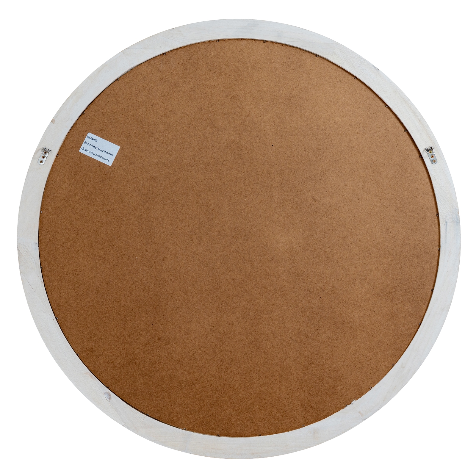 Washed Wood Round Window Mirror