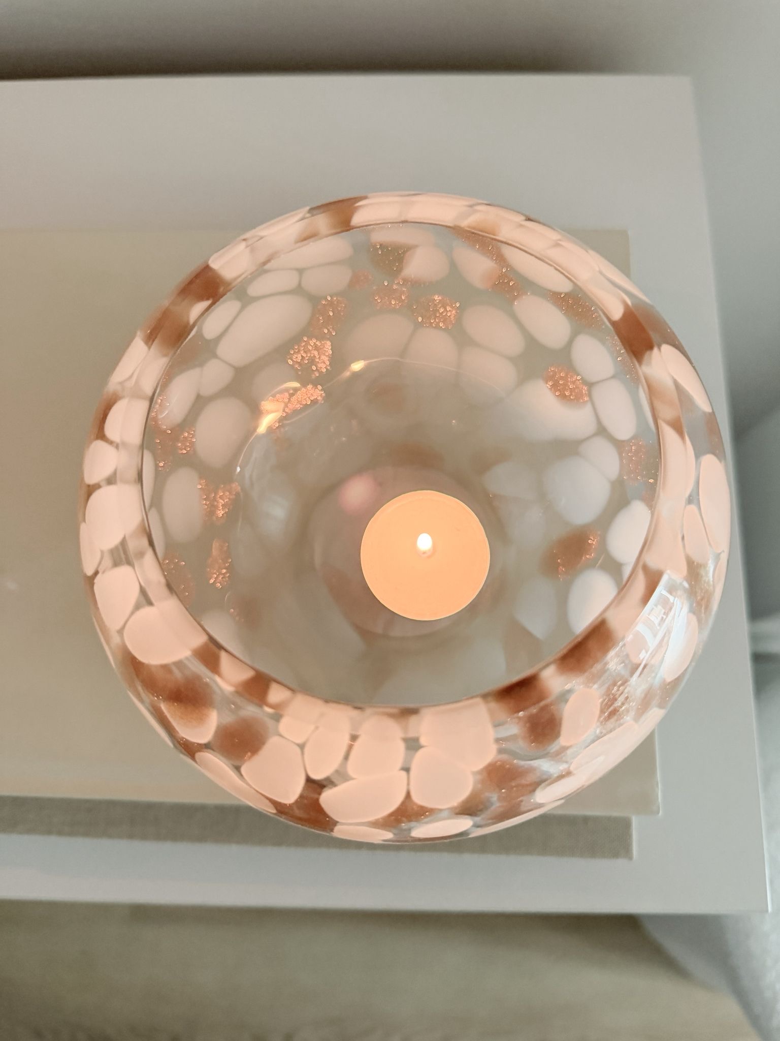 Decorative glass candle holder