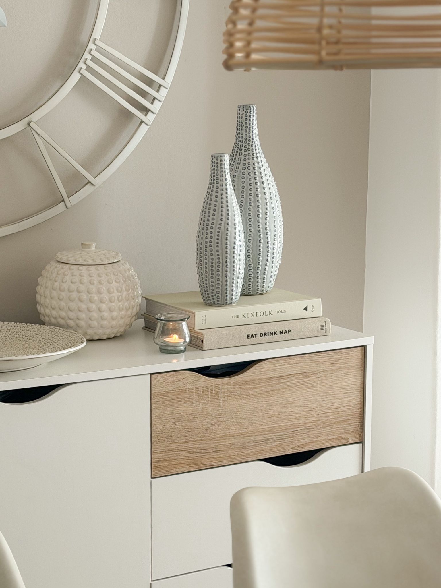 Ceramic beaded stoneware vase