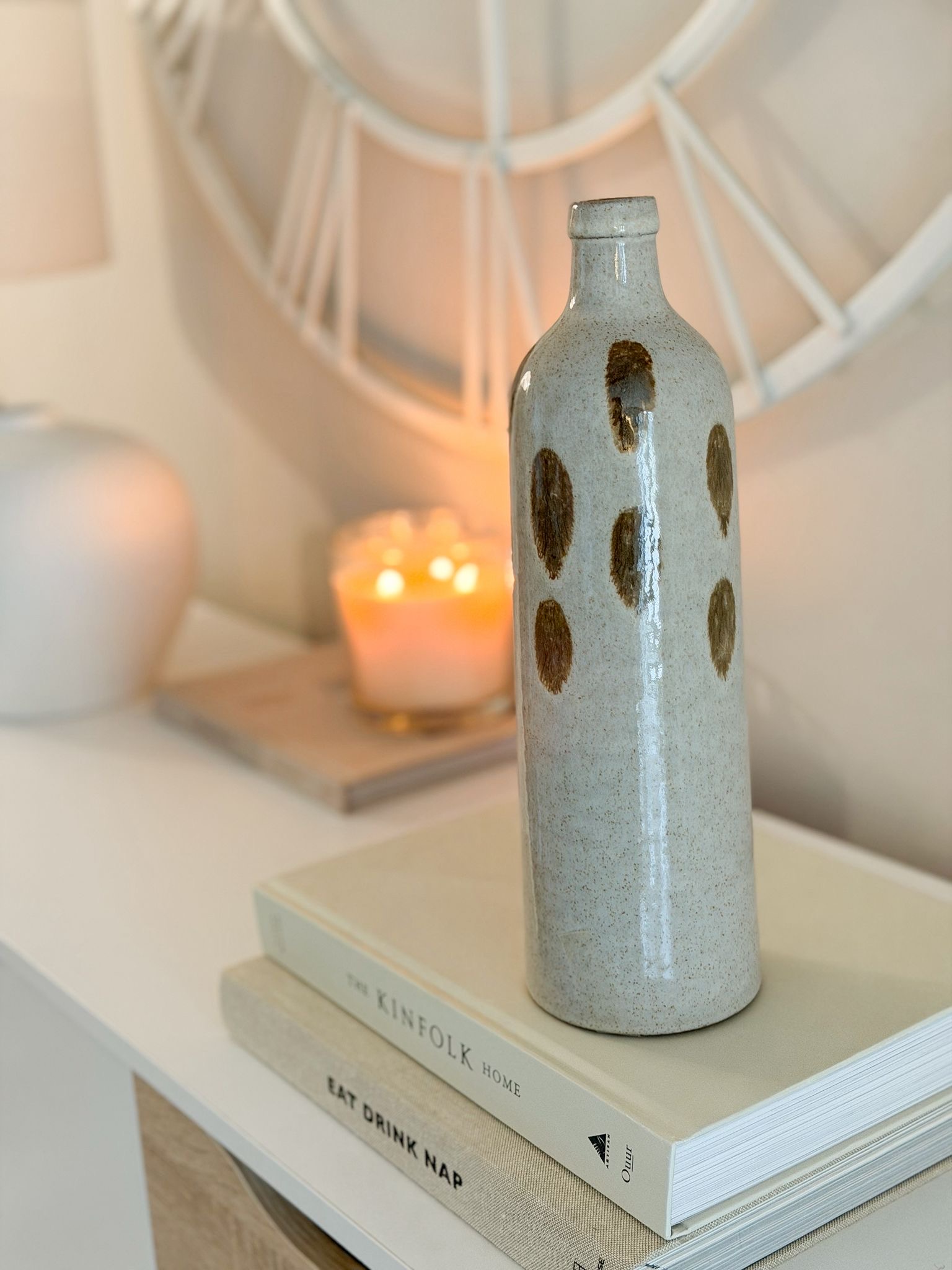Ceramic terracotta glazed spot vase