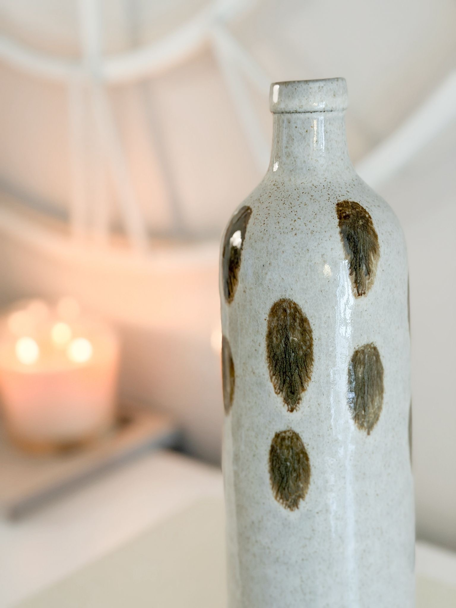 Ceramic terracotta glazed spot vase