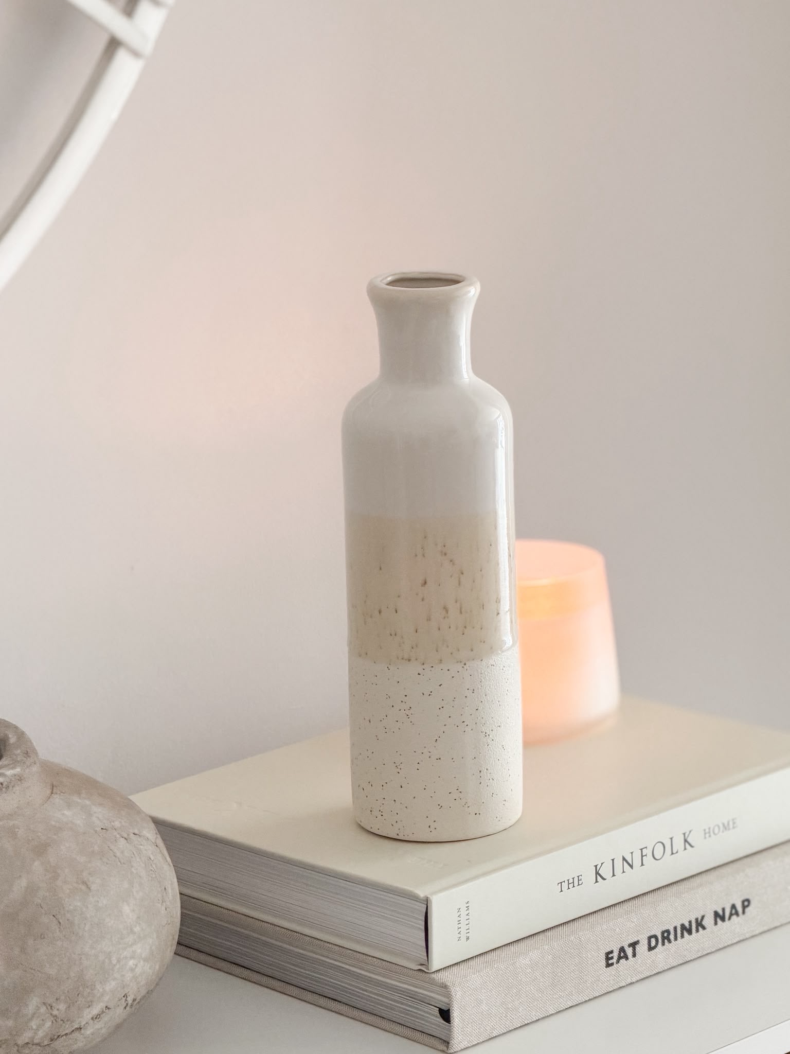 Tall three tone ceramic vase