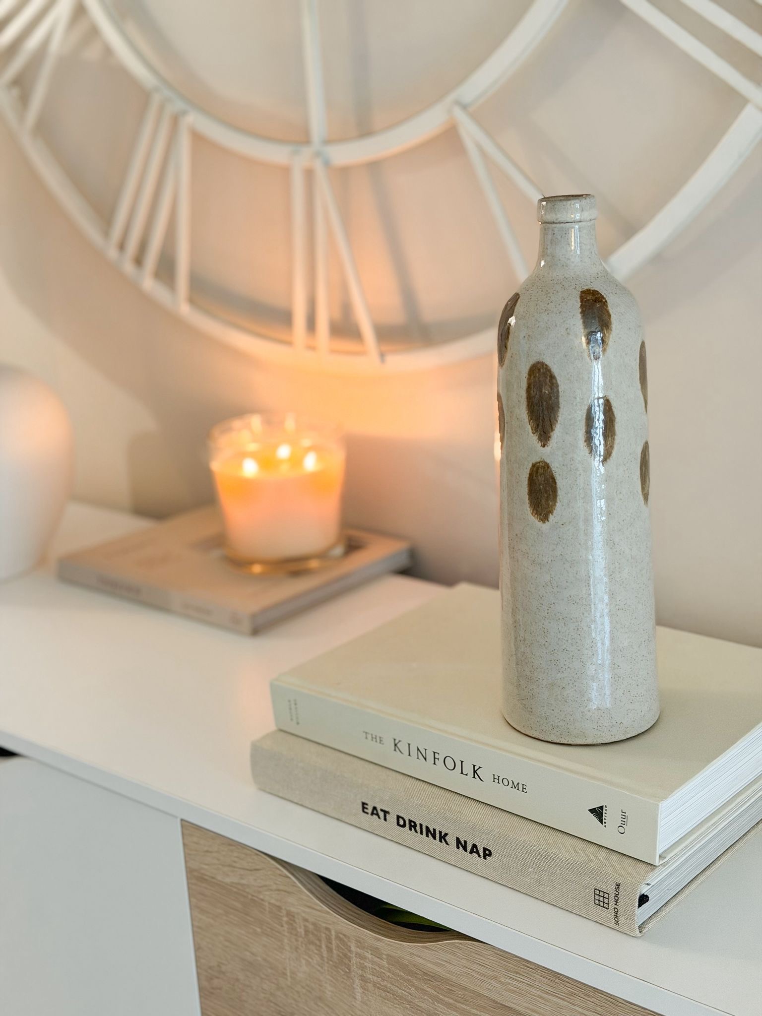 Ceramic terracotta glazed spot vase