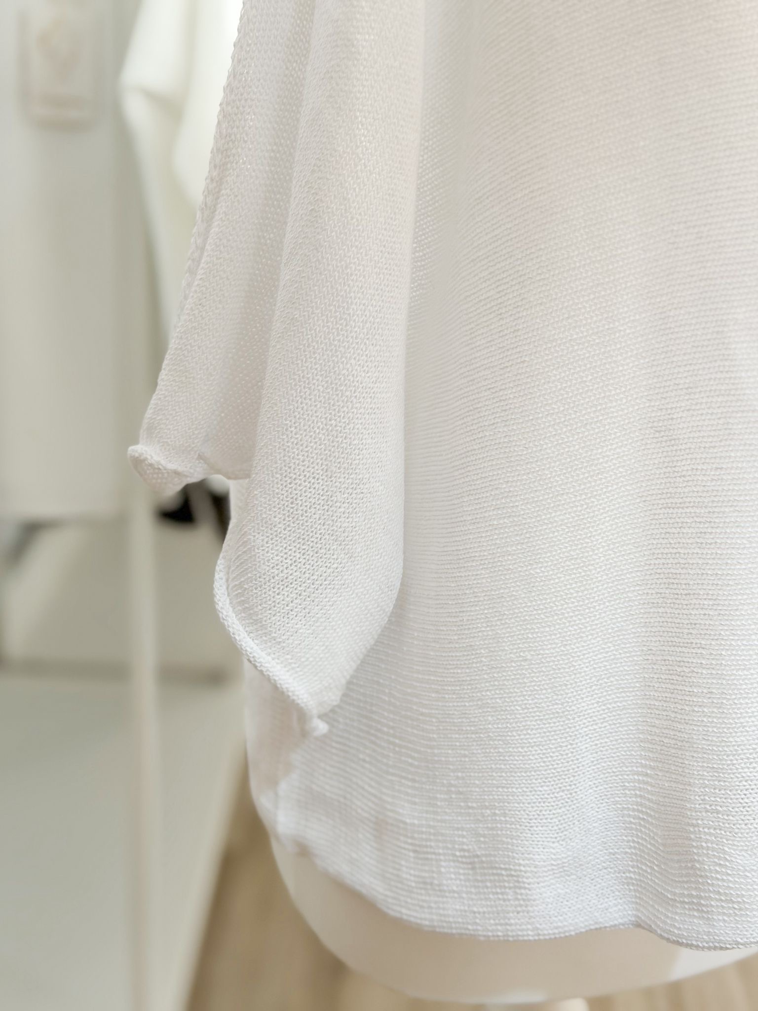 White lightweight loose fit knit top