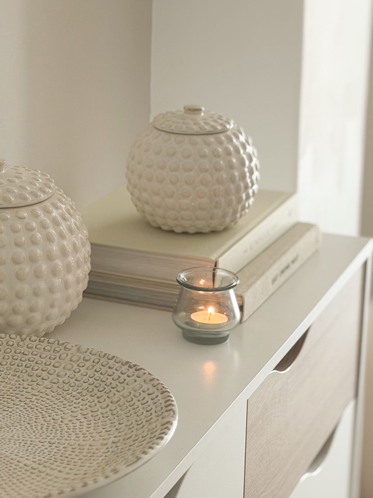 Quality beaded ceramic lidded jar