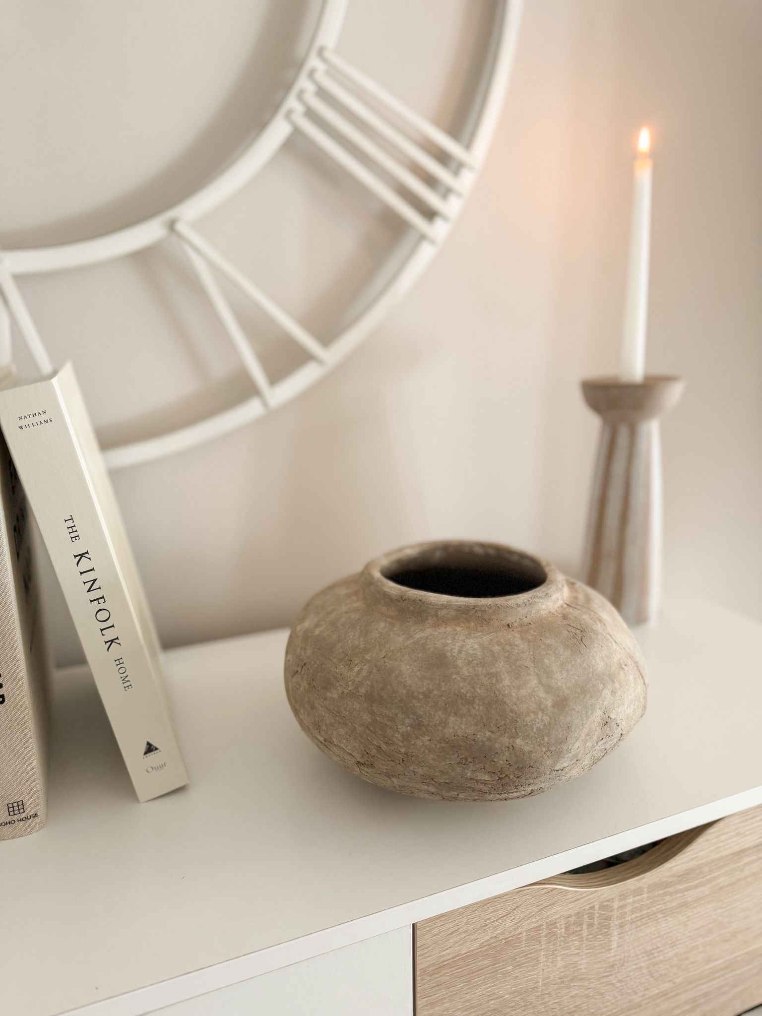 Rustic ceramic statement vase