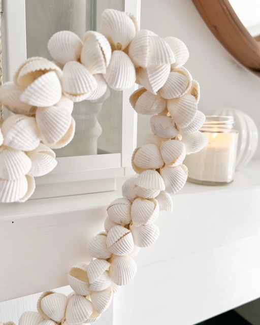 Beautiful shell heart wreath