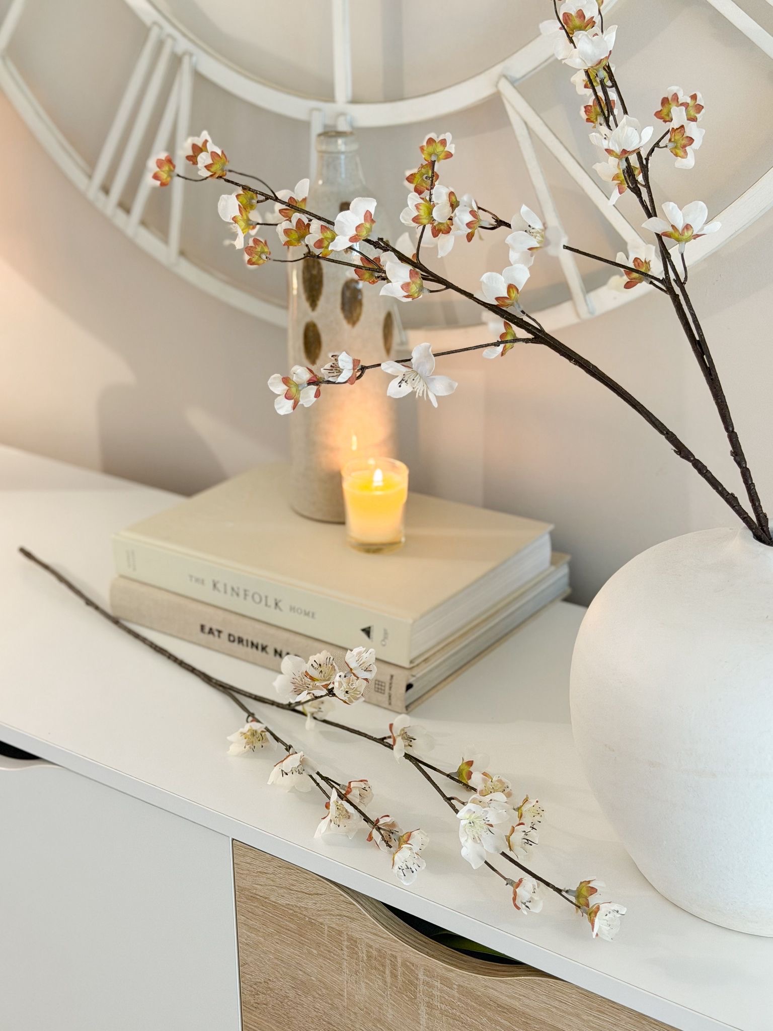 Faux cherry blossom stem