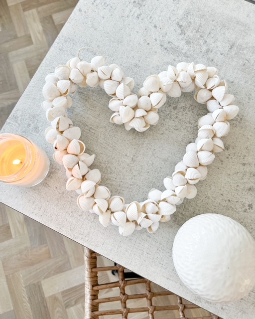 Beautiful shell heart wreath