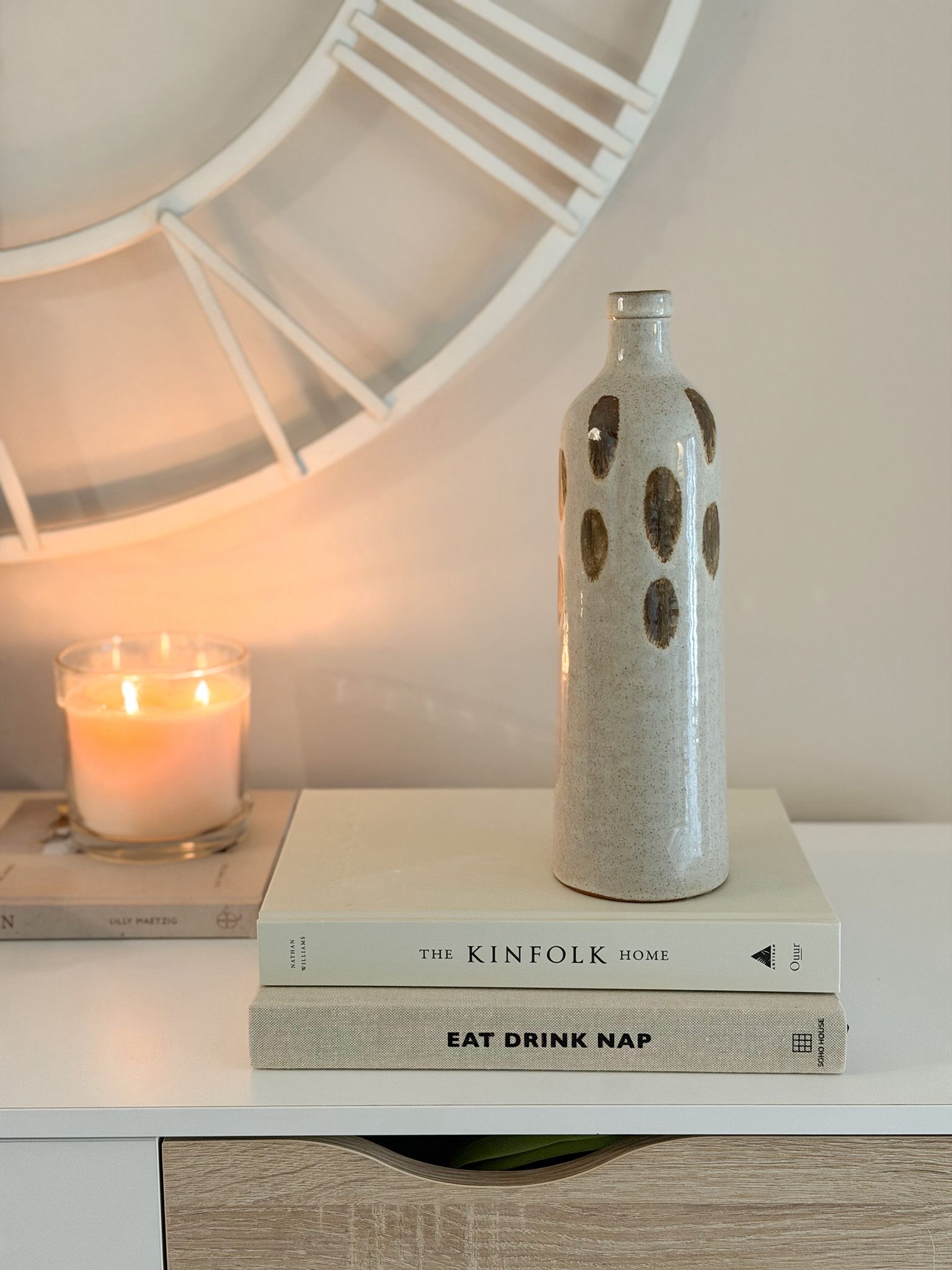 Ceramic terracotta glazed spot vase
