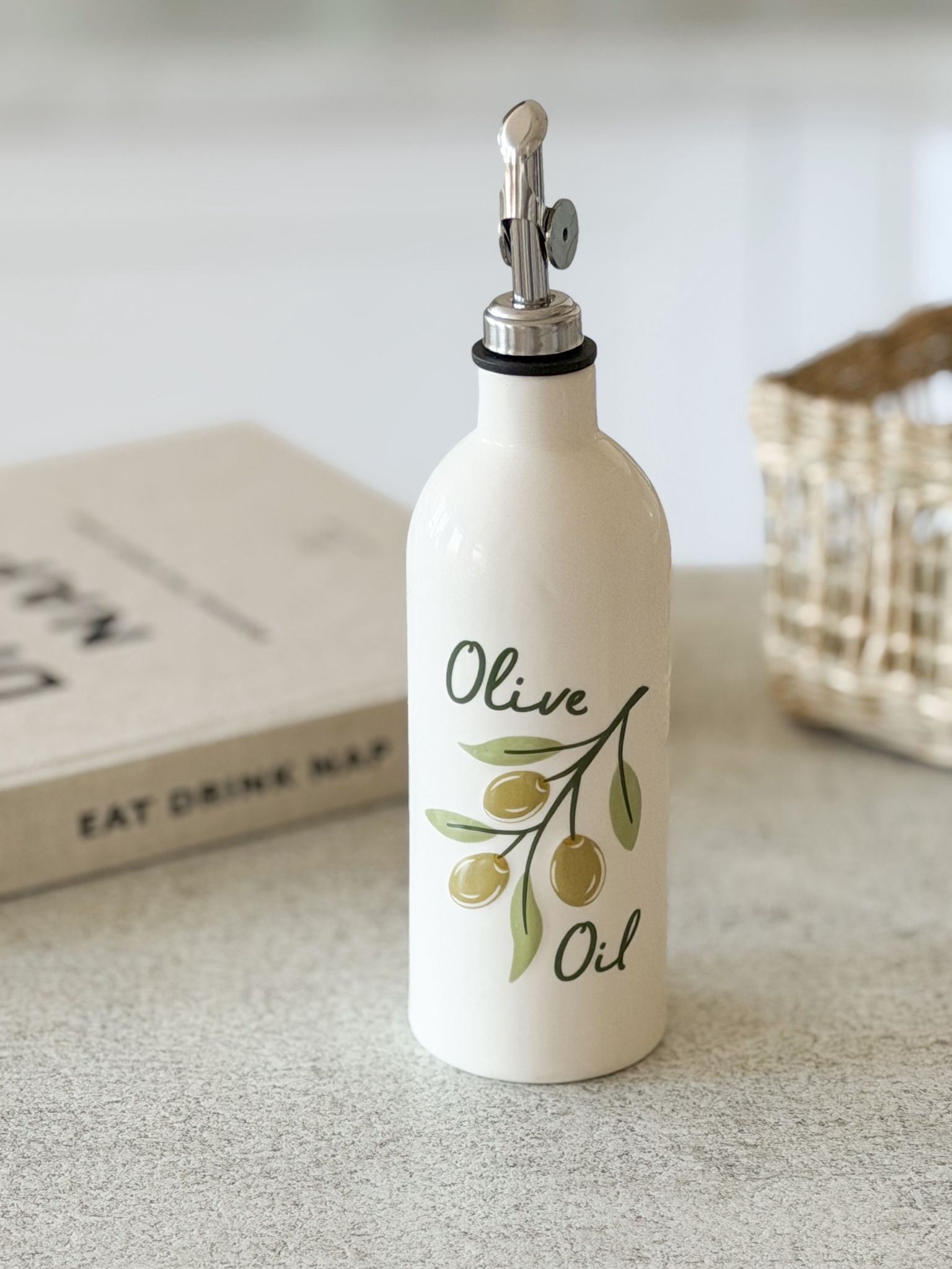 Ceramic olive oil pourer