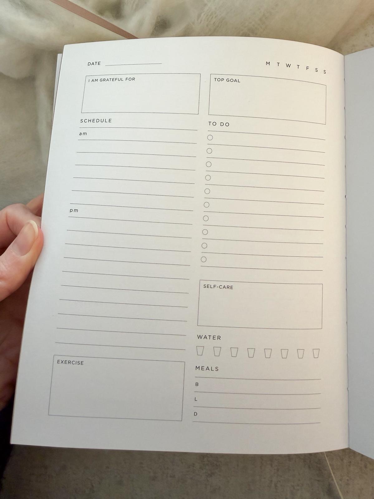 Deluxe self-care journal in beige