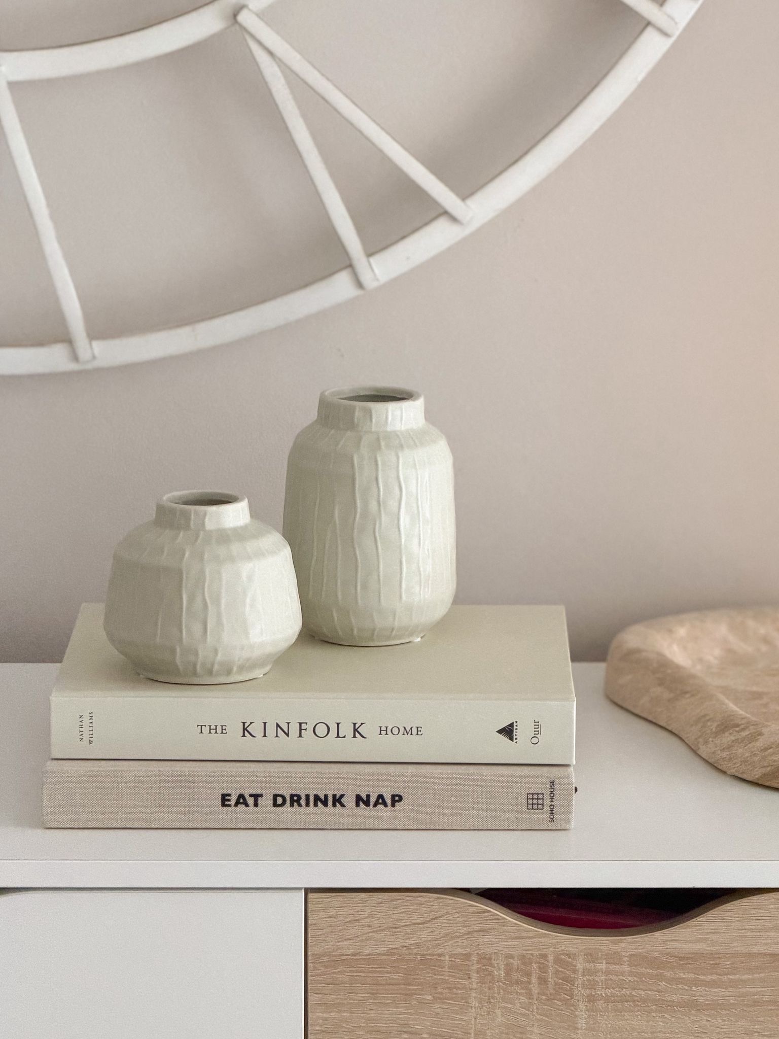 Small ceramic pistachio glazed vase