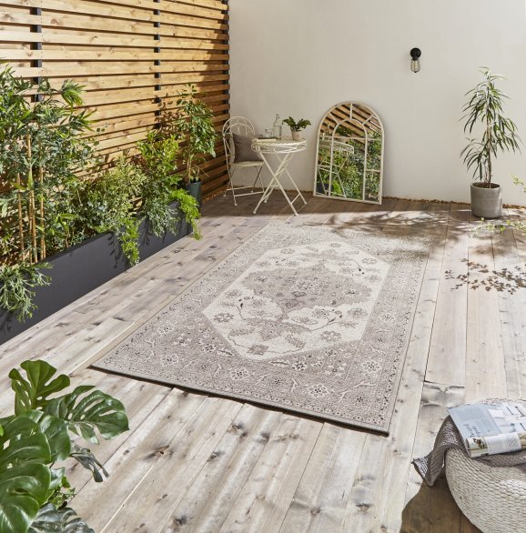 St Mawes outdoor rug – Grey & Beige – 3 sizes