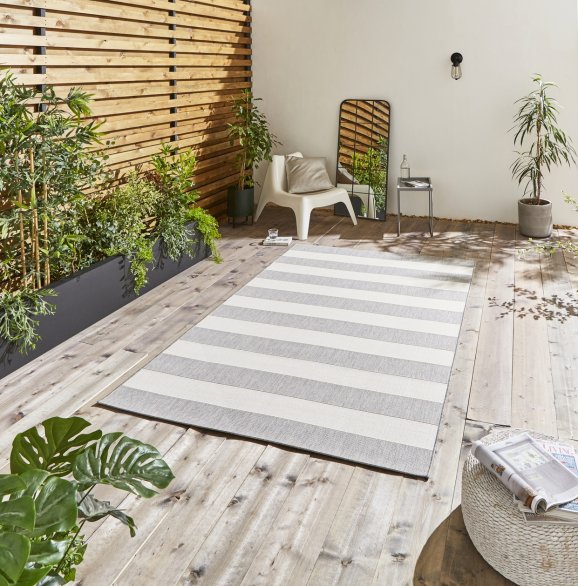 Bude outdoor rug – grey & light beige – 3 sizes