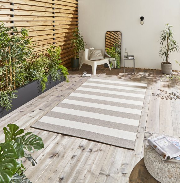 Padstow outdoor rug – beige & cream – 3 sizes available