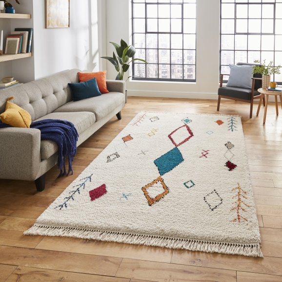 Boho tribal multi coloured rug – 3 sizes