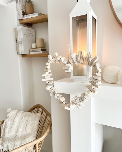 White wash decorative driftwood heart