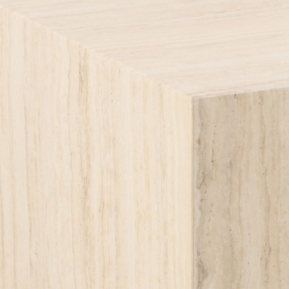 Dice Square Coffee Table in Light Travertine Effect