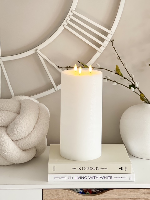 Very large tall triple wick LED candle