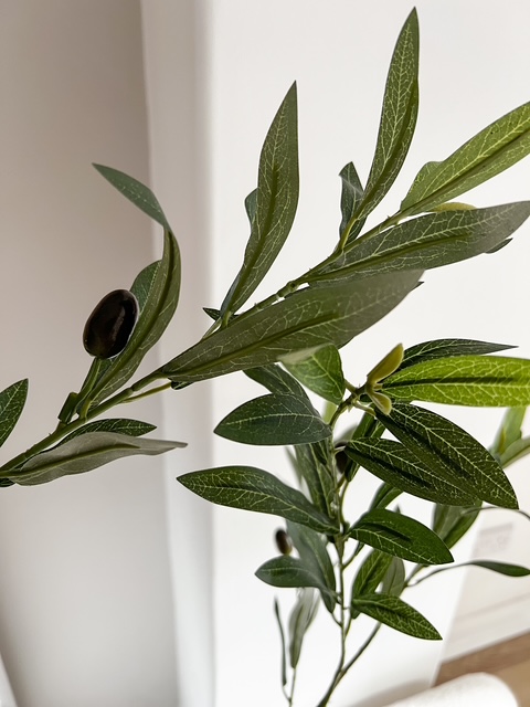Large faux potted olive tree