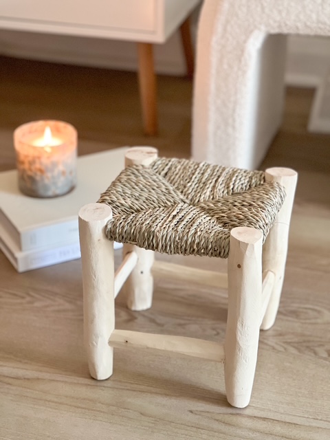 Adorable small rustic woven stool
