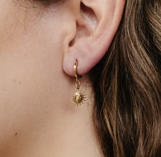 Sun charm earrings