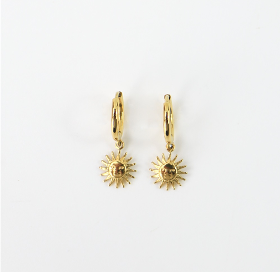 Sun charm earrings