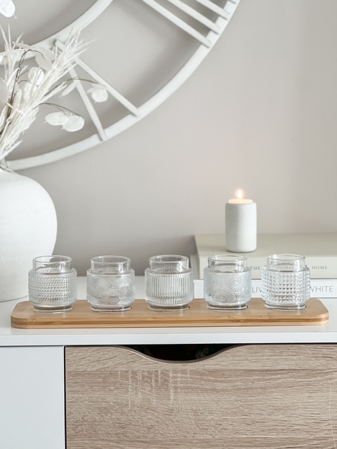 Beautiful statement long candle display tray