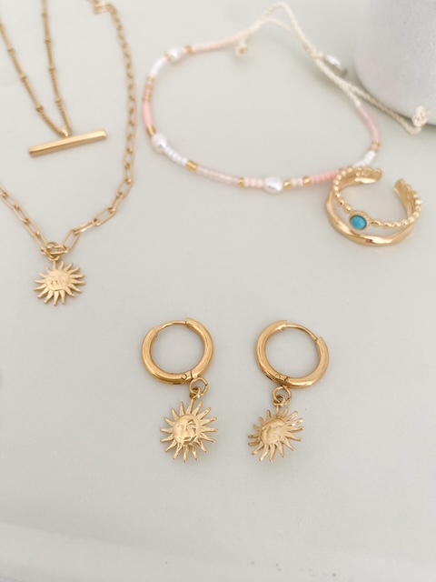 Sun charm earrings