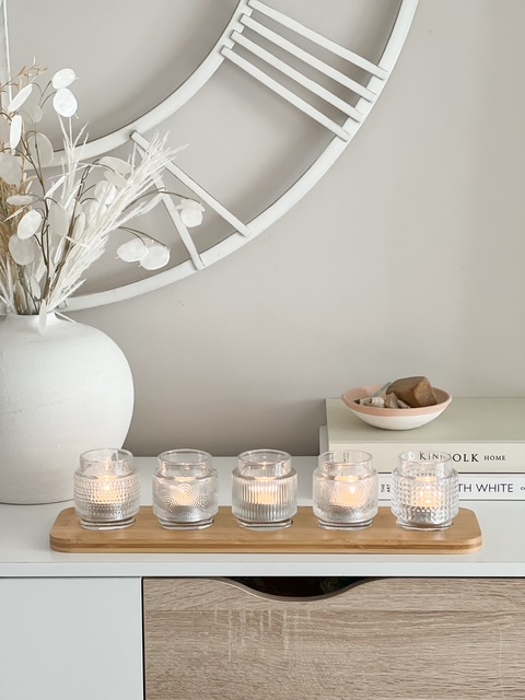 Beautiful statement long candle display tray