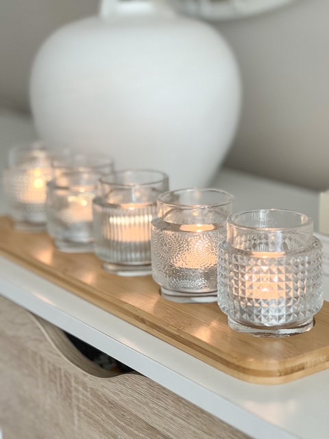 Beautiful statement long candle display tray