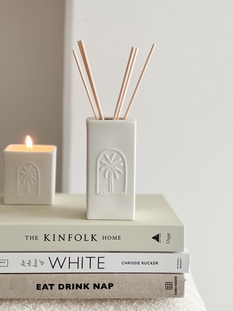 Boxed palm tree ceramic diffuser – Citrus & Musk