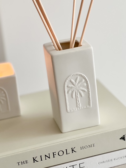 Boxed palm tree ceramic diffuser – Citrus & Musk