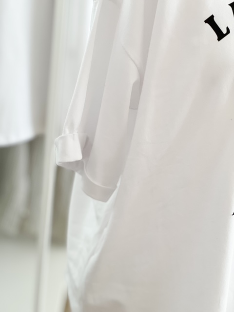 Soft round neck loose top in white