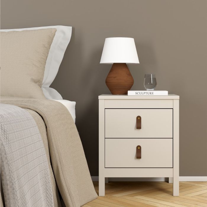 Loft two drawer bedside table in Cashmere