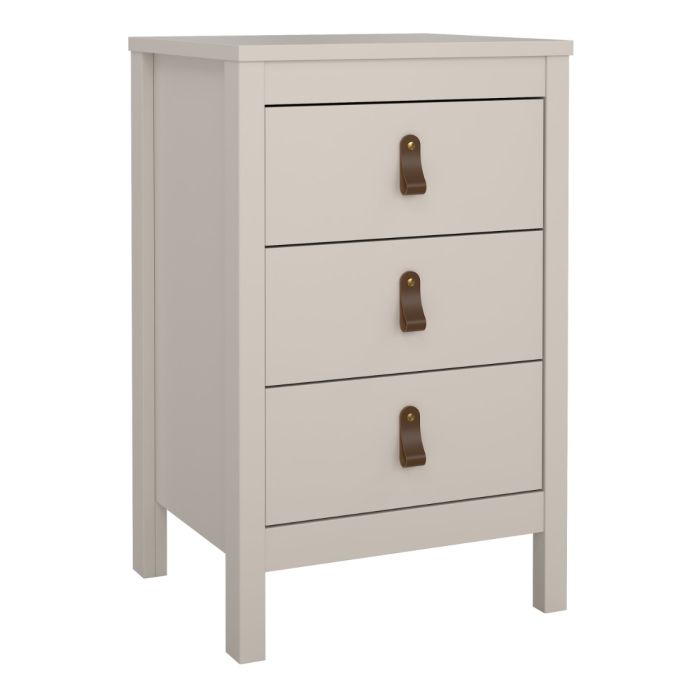Loft three drawer bedside table in Cashmere