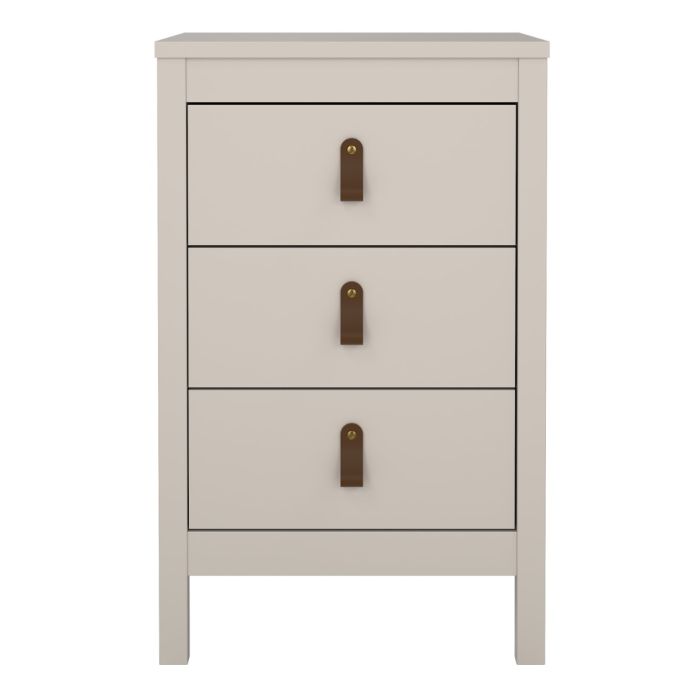 Loft three drawer bedside table in Cashmere