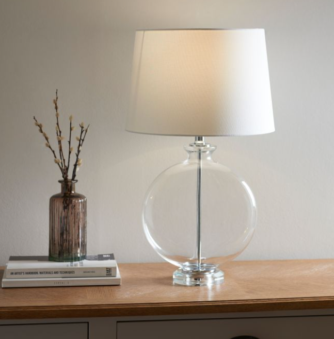 Clear glass statement lamp