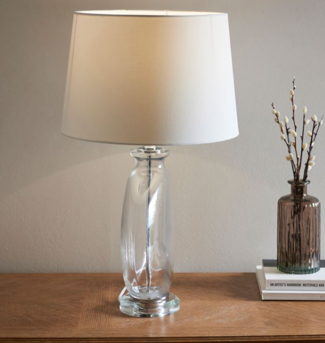 Clear glass statement lamp