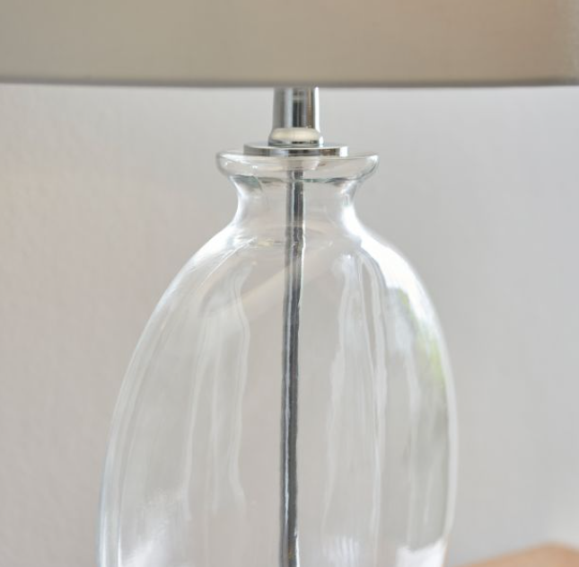 Clear glass statement lamp